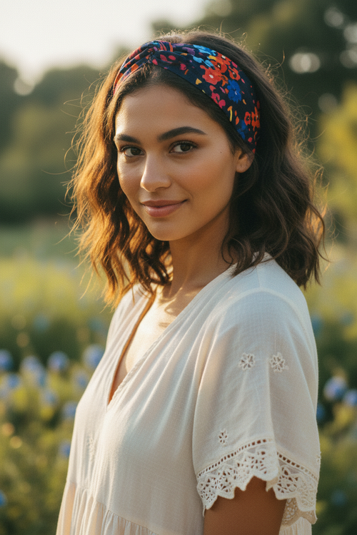 Nouveau mannequin avec bandeau fleuri